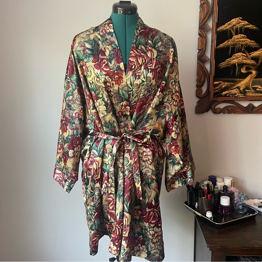 90s Maidenform Floral Robe M